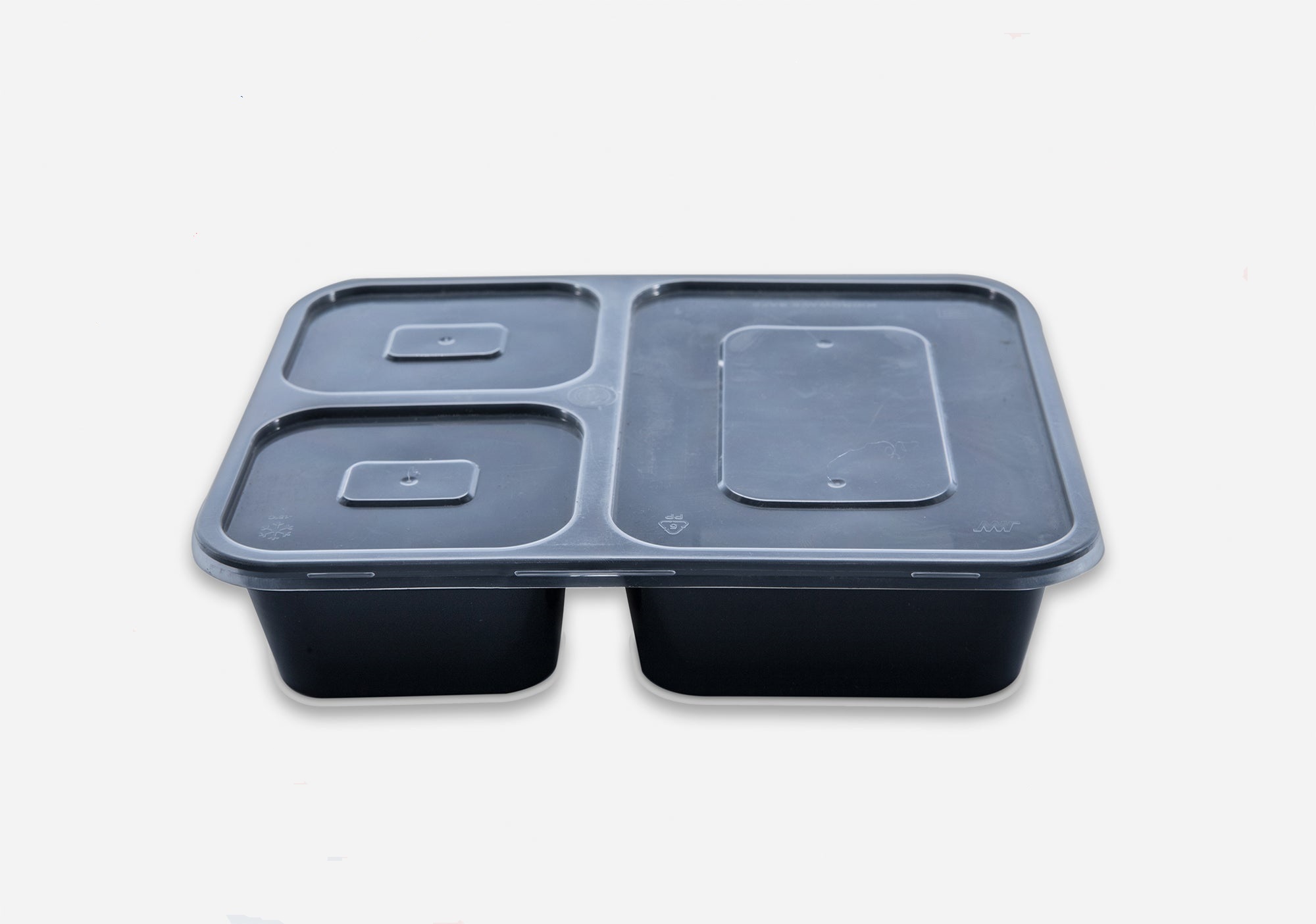 3 portion box  black